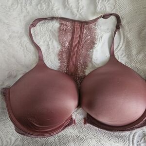 Victoria's Secret Bombshell Dusty Rose Lace-Back Push-Up Bra